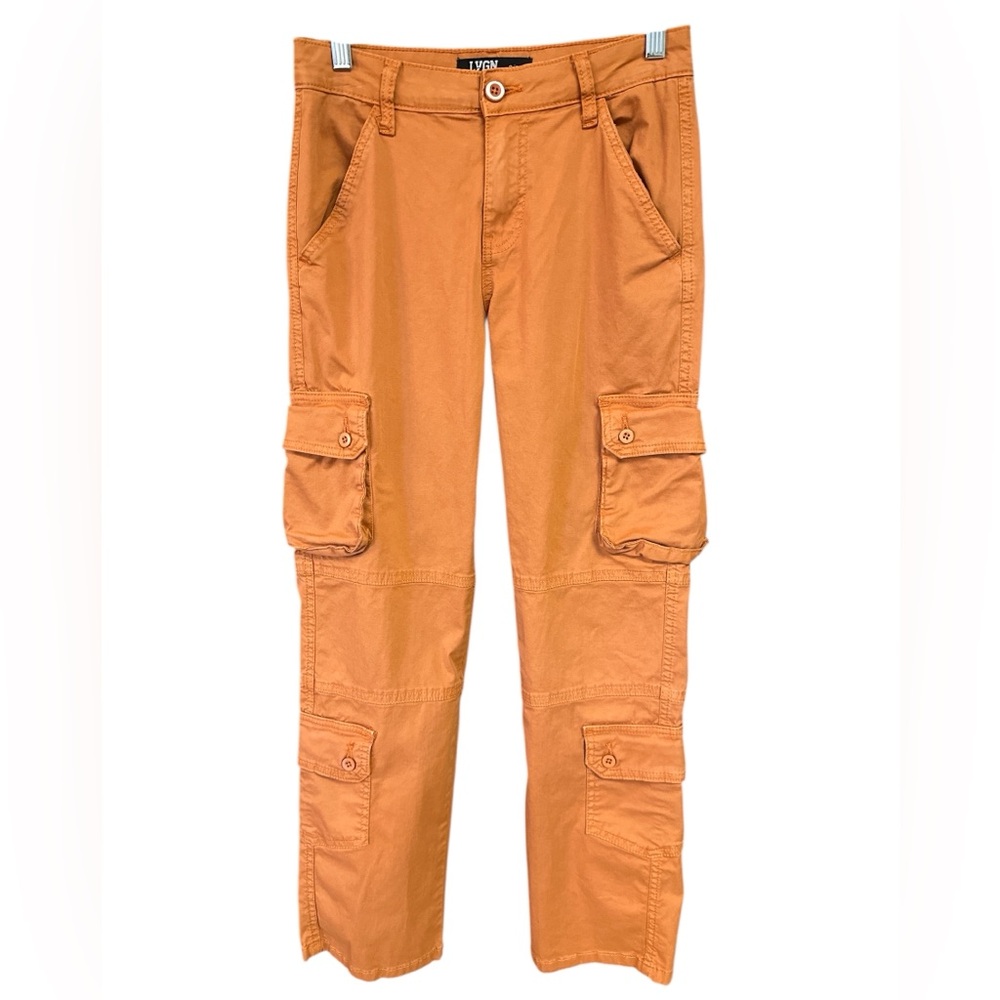 LVGN Jeans Rusty Orange Cargo Jeans Preowned Size 3/27